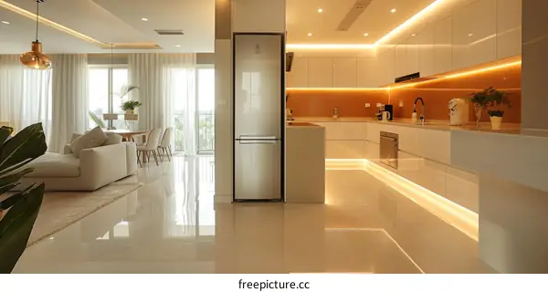 Modern Apartment Interior Design with Warm Colors