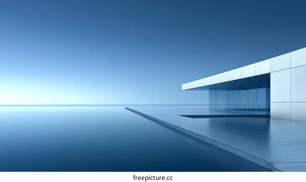 Modern Seaside Architecture Illustration