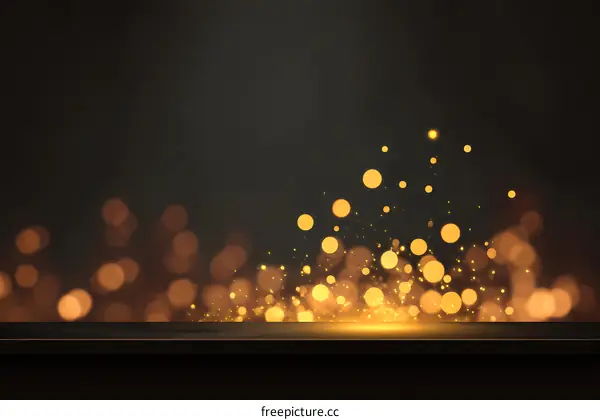 Golden Sparkles on a Dark Surface