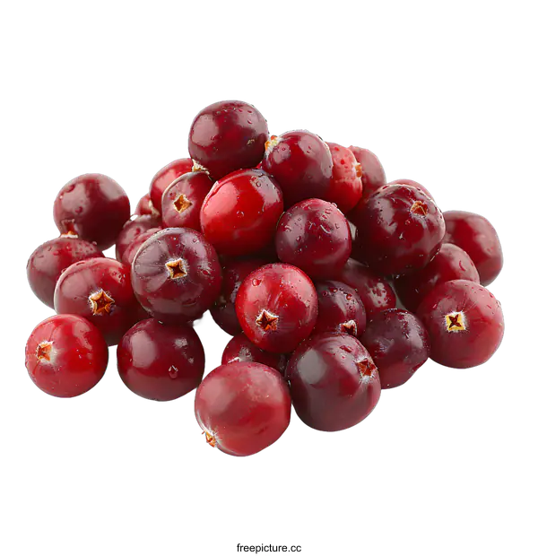 [Transparent Background PNG]Fresh cranberries on a white background