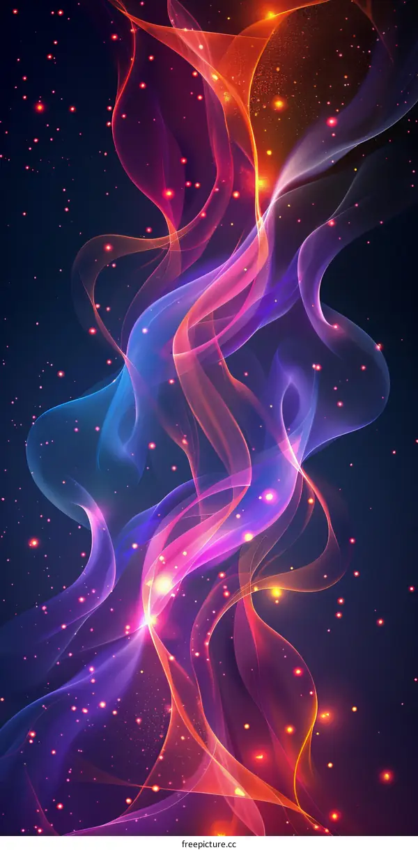 Abstract Colorful Flowing Lines Design