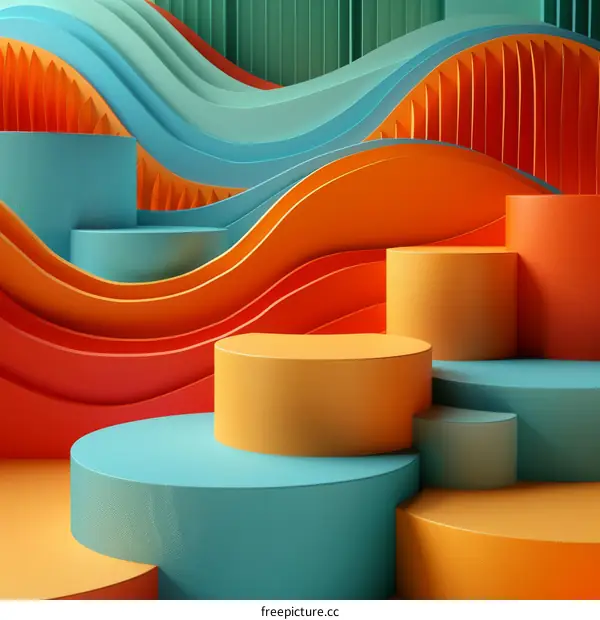 Abstract Colorful Geometric Shapes Design