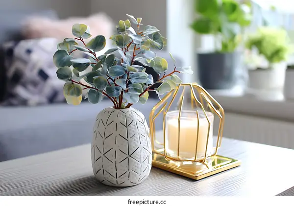 Stylish Home Decor with Vase and Candle Holder
