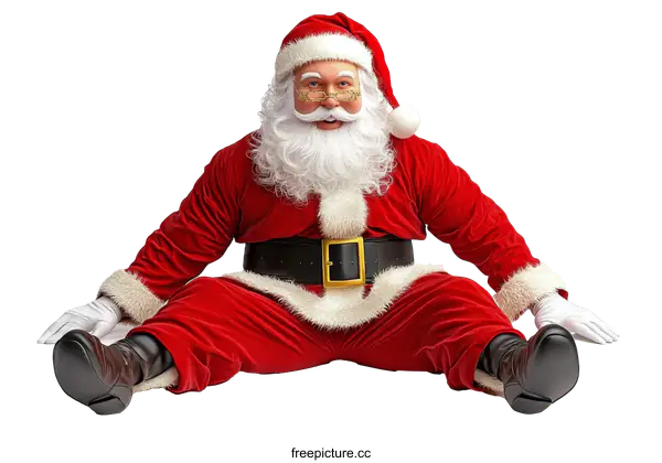 [Transparent Background PNG]Santa Claus Sitting Relaxed Holiday Cheerful Image