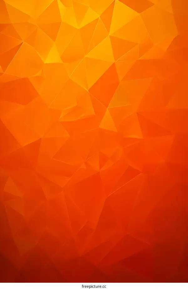 vibrant low poly background with bright orange gradient