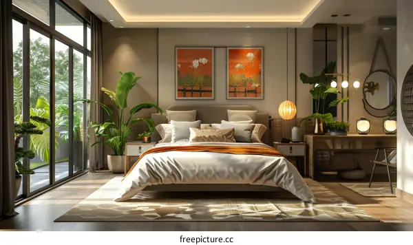 Modern Bedroom Interior Design Illustration