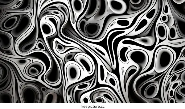 Black and white abstract painting