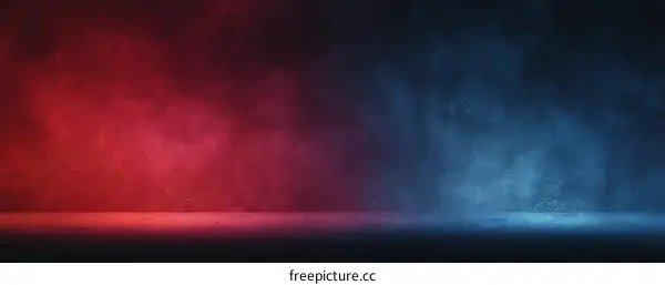 Neon Red and Blue Glowing Abstract Background