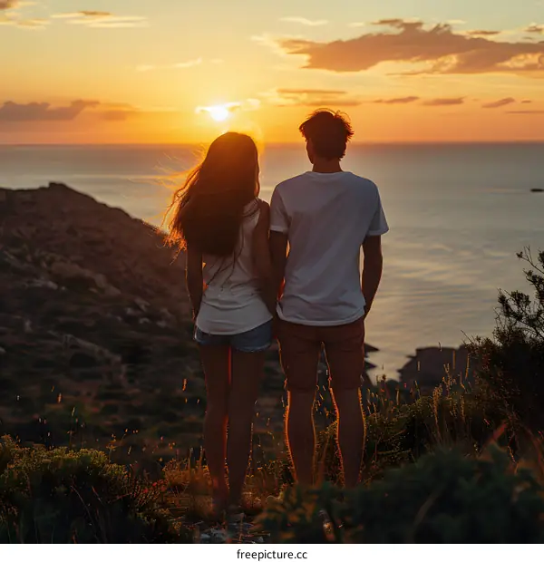 couple watching the sunset