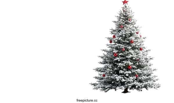 [Transparent Background PNG]Snowy Christmas Tree Illustration