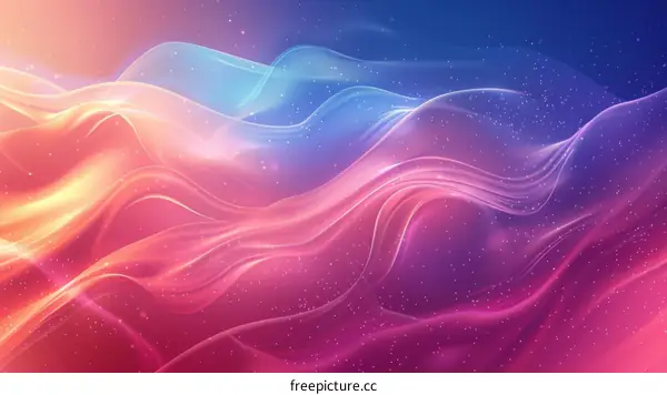 Abstract Silk Waves with Glowing Particles