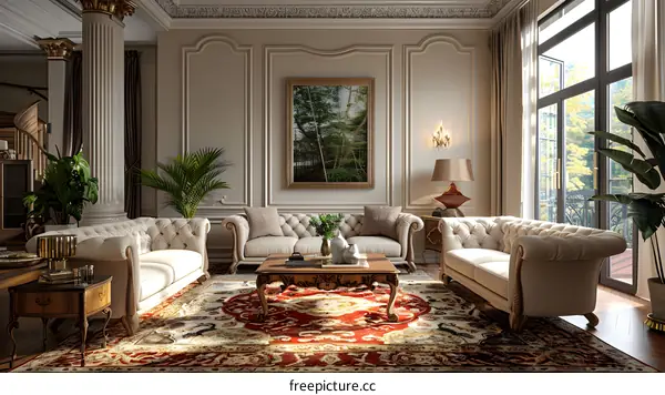 Luxurious living room interior design