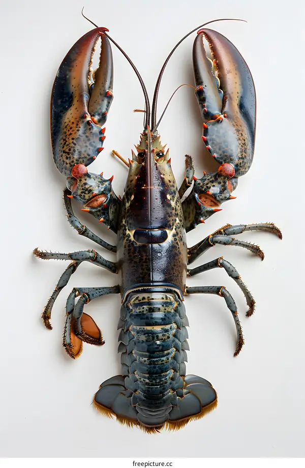 A large lobster isolated on a white background