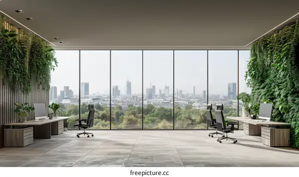 Modern Office Interior Design with City Views