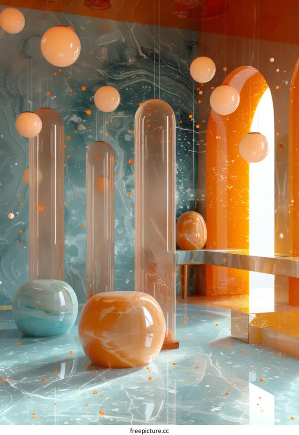 Abstract Interior Design with Geometric Forms