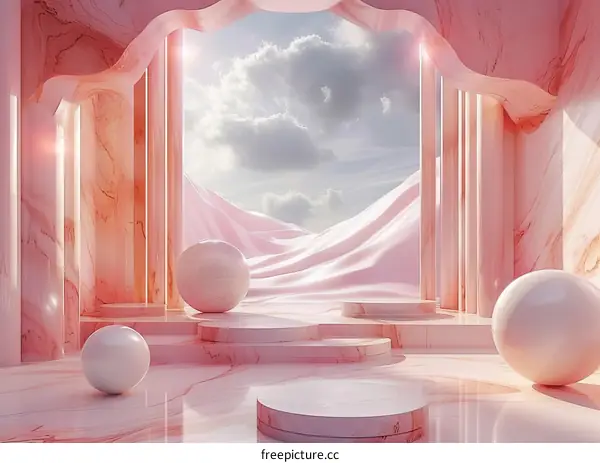 Pink Marble Architectural Showcase