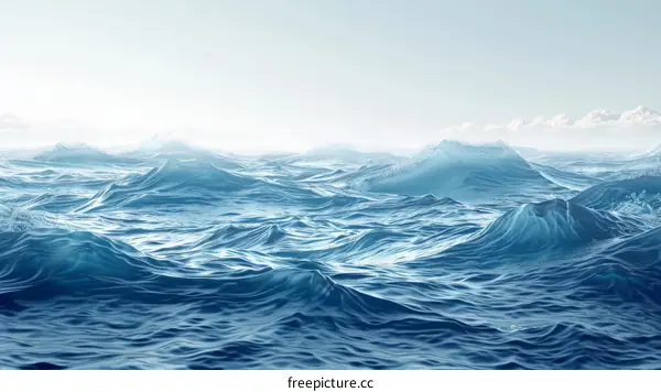 Deep Blue Ocean Waves