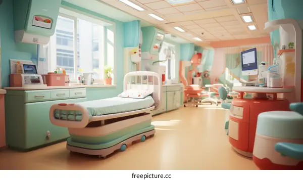 Modern Hospital Room Illustration