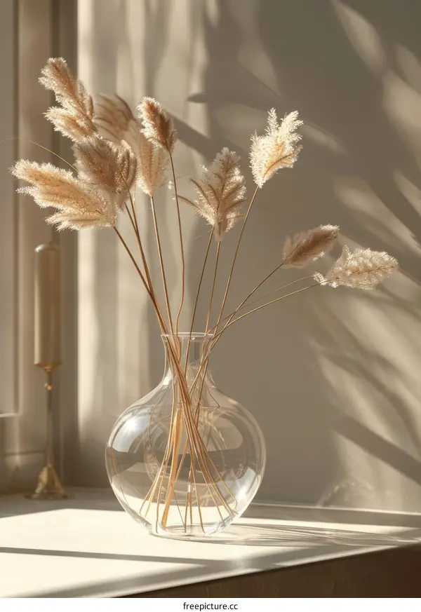 Pampas Grass in a Vase: Minimalist Still Life