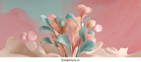 Abstract Floral Arrangement in Pastel Colors