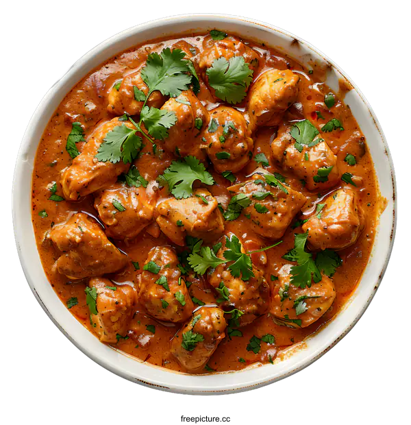 [Transparent Background PNG]A bowl of chicken tikka masala