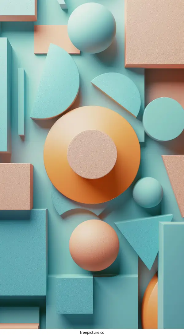 Pastel Geometric Shapes Abstract Background