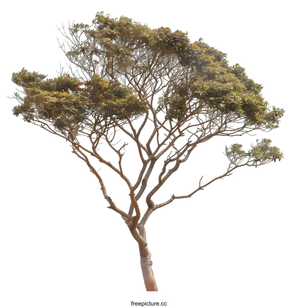 [Transparent Background PNG]Isolated Tree with Lush Green Foliage Against a White Background