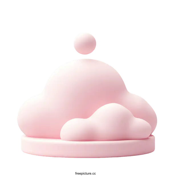 [Transparent Background PNG]Abstract Pink Cloud Composition Design