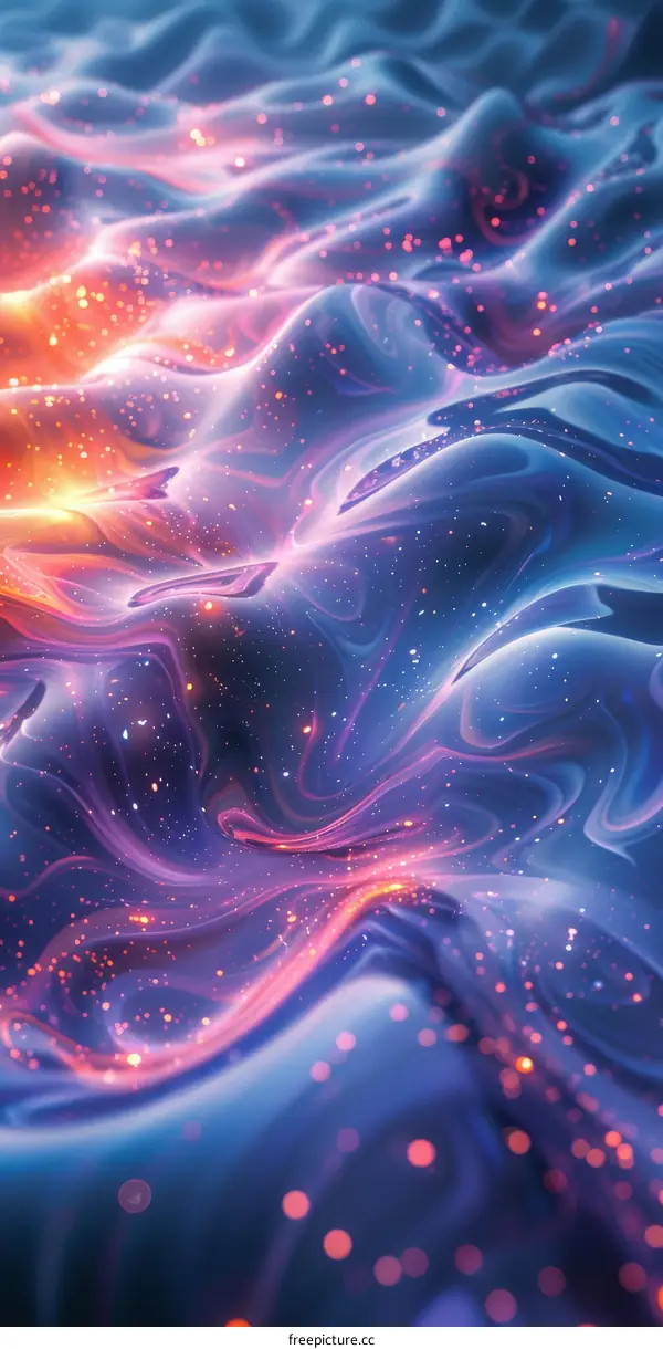 Abstract 3D Rendering with Glowing Spots