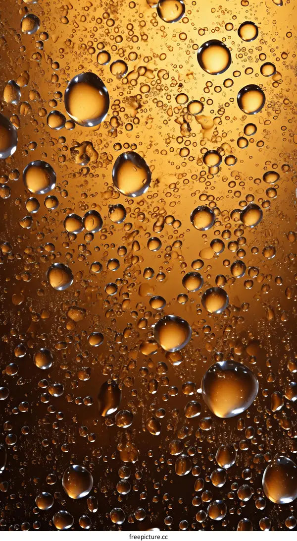 Close-up of water droplets on a brown surface