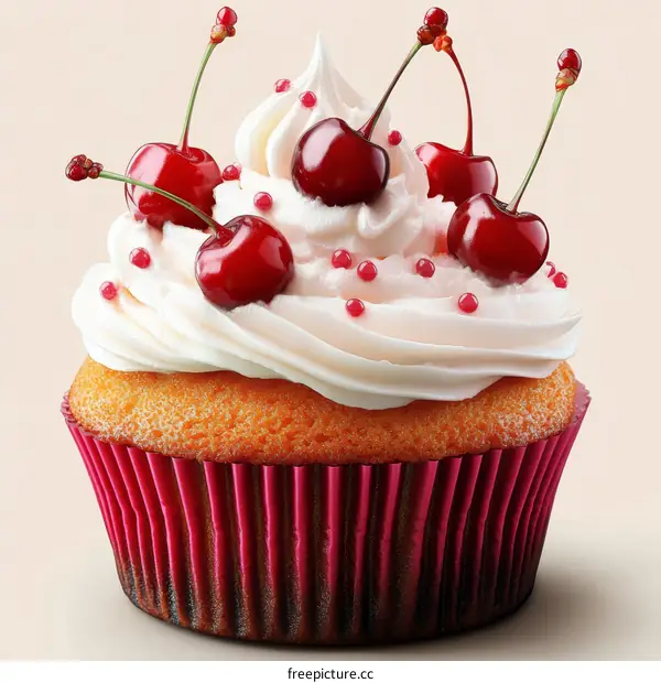 Delicious Delicate Cherry Cupcake