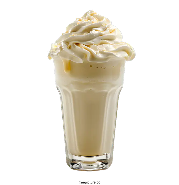 [Transparent Background PNG]Vanilla Milkshake with Whipped Cream