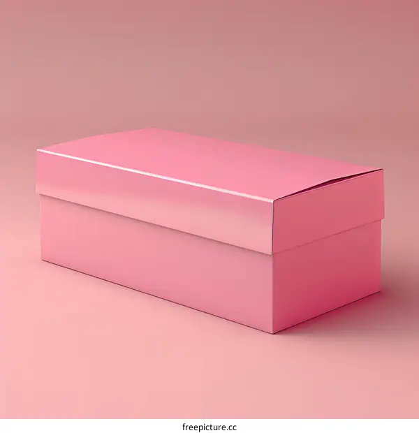 pink shoebox on pink background
