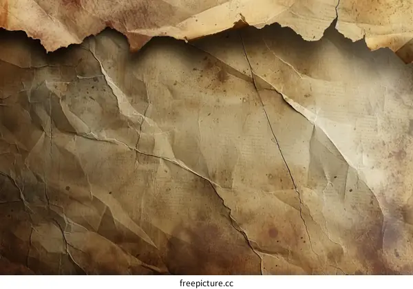 Torn and stained paper