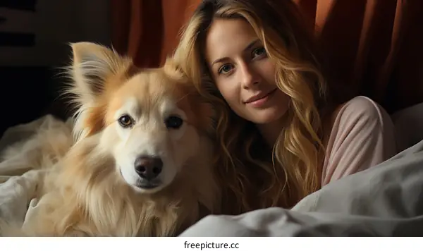 Portrait of a Young Woman with Her Dog