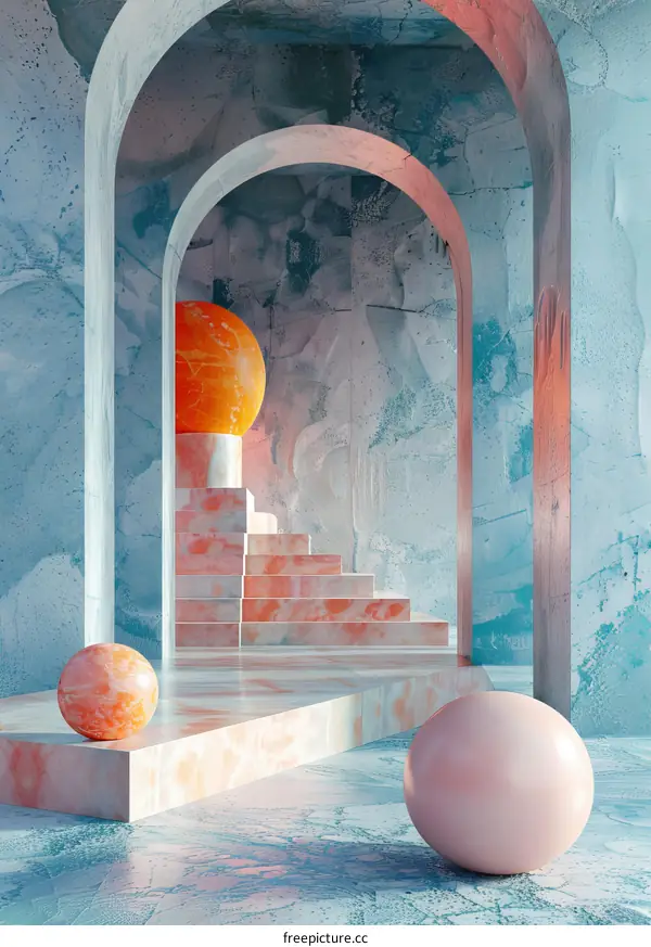 Futuristic Marble Corridor