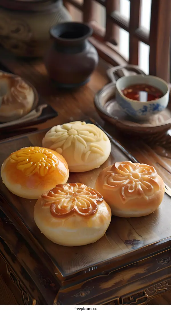 Chinese Pastry Dessert Food Closeup