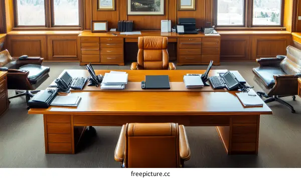 Large Wooden Office Conference Room