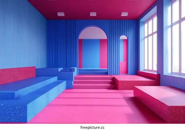 Abstract Colorful Interior Design Illustration