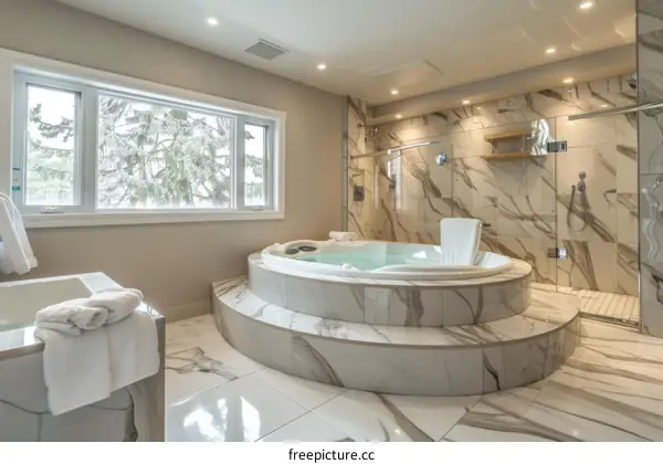Luxury Modern Marble Spa Bathroom