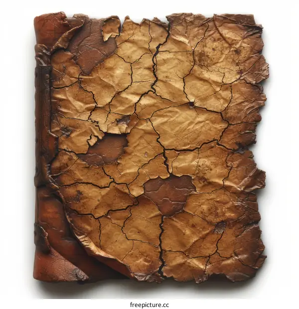 Old book cover with peeling leather texture