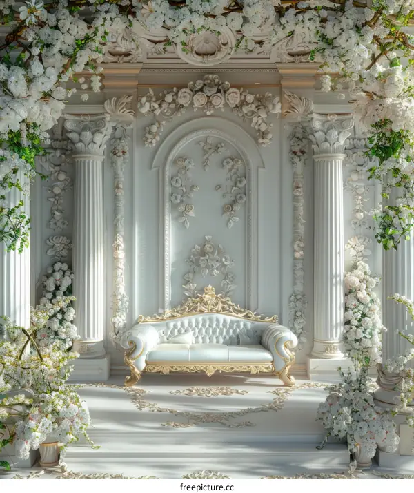 Elegant Vintage Interior Design with Floral Decor