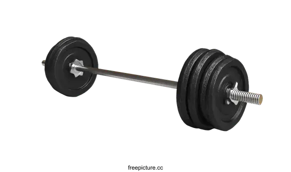 [Transparent Background PNG]Fitness Barbell with Weights Studio Photography