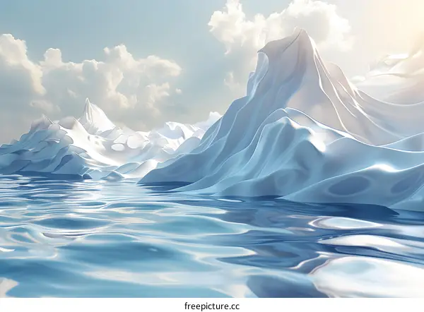 Gigantic Iceberg Floating on the Arctic Ocean