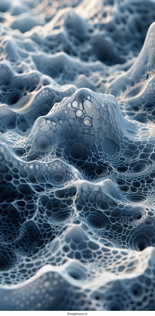 Blue and white abstract 3D structure