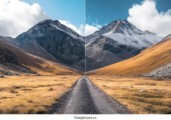 Mountain Road Before and After Editing