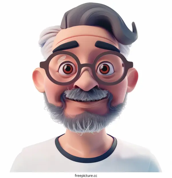 Portrait of a happy old man with white hair and beard