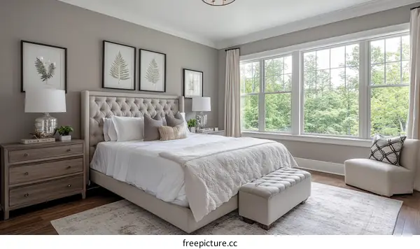 Modern Bedroom Interior Design with Large Windows