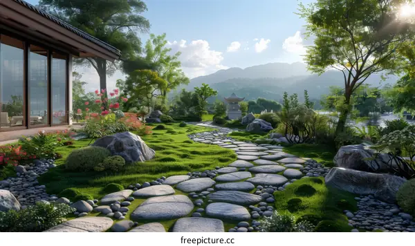 Artistic Zen Landscape Design for a Serene Garden
