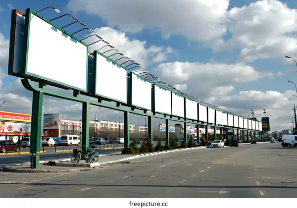 Blank Billboard Row in the City